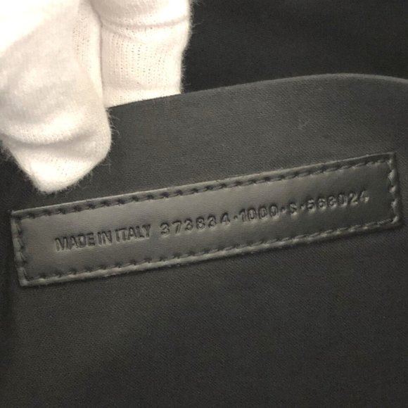 BALENCIAGA Navy Clip M Black Canvas Leather Clutch Bag - Picture 5 of 9